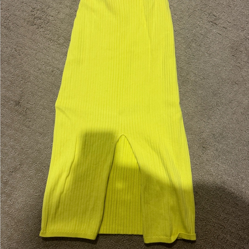 Free People Yellow Ribbed Women's Skirt